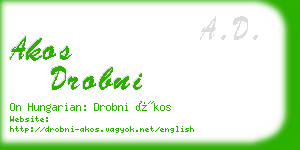 akos drobni business card